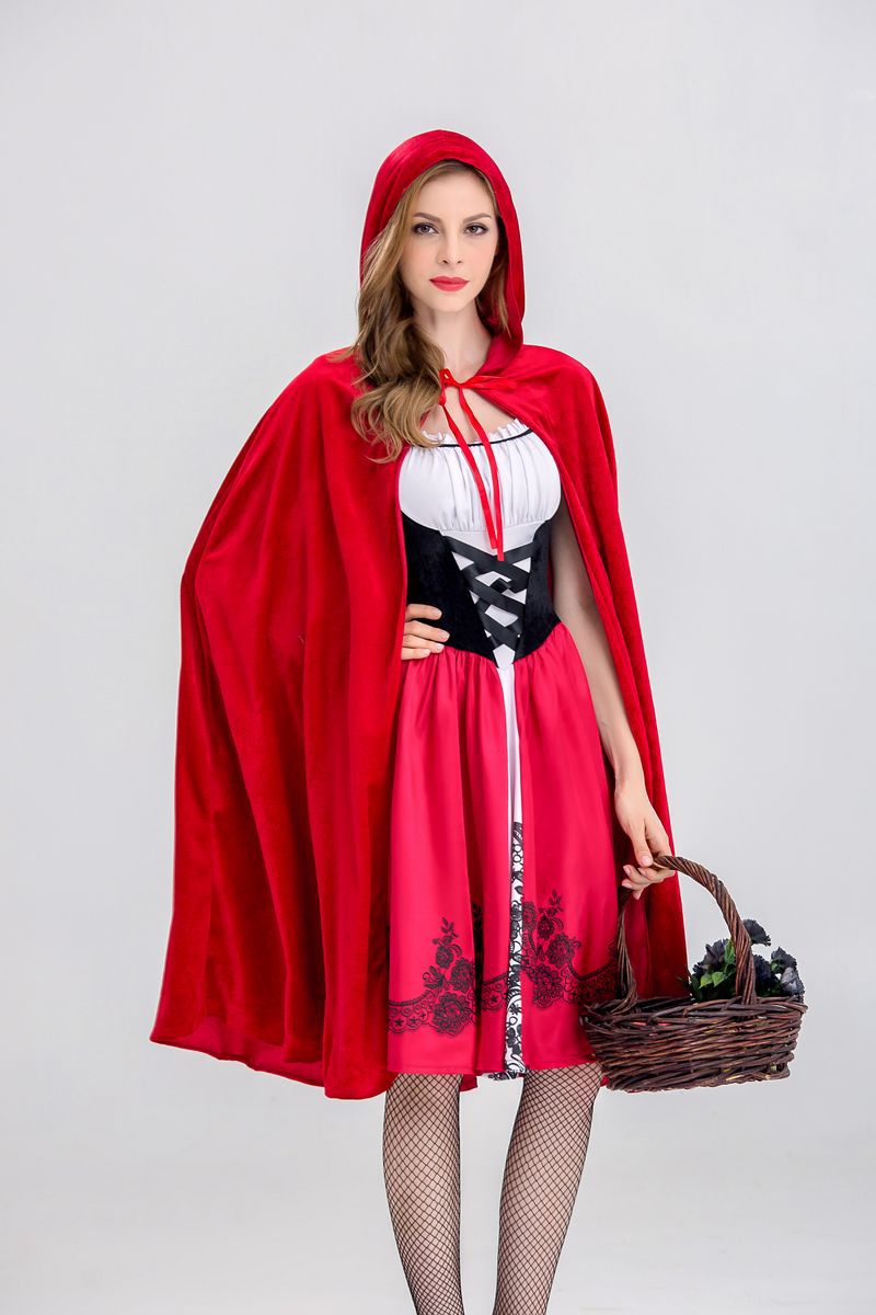 万圣节cosplay小红帽服装女巫表演女装经典童话故事角色扮演民族服装