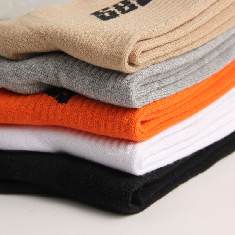 calabasas英文侃爷yeezy橘色袜子袜子男男女中筒高街中筒袜