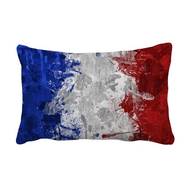 喷绘法国国旗文化元素抱枕枕腰沙发靠垫双面腰靠垫
