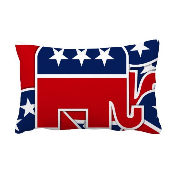 美国美利坚合众国大象党徽共和党人抱枕枕腰沙发靠垫腰靠垫