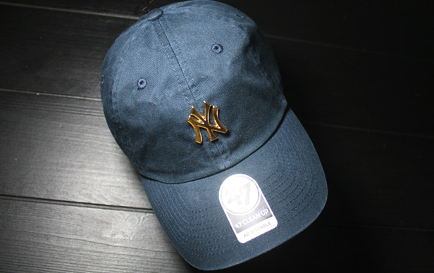 现货市井mlb纽约扬基brand金标弯檐棒球帽帽子