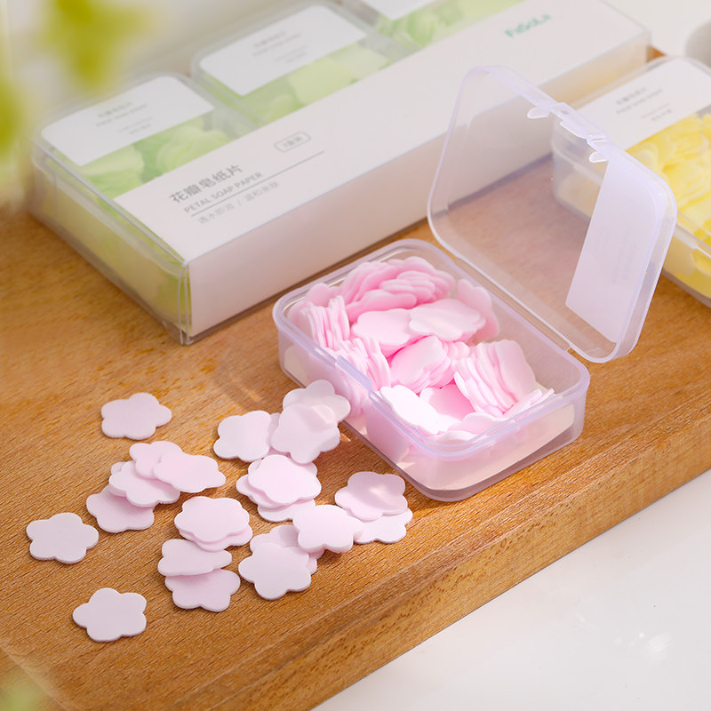 fasola便携式肥皂洗手纸片一次性随身学生花瓣皂片香薰精油皂