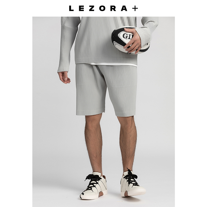 LEZORA日本宅款面料！薄款宽松休闲五分裤褶皱松紧腰短裤男JF215