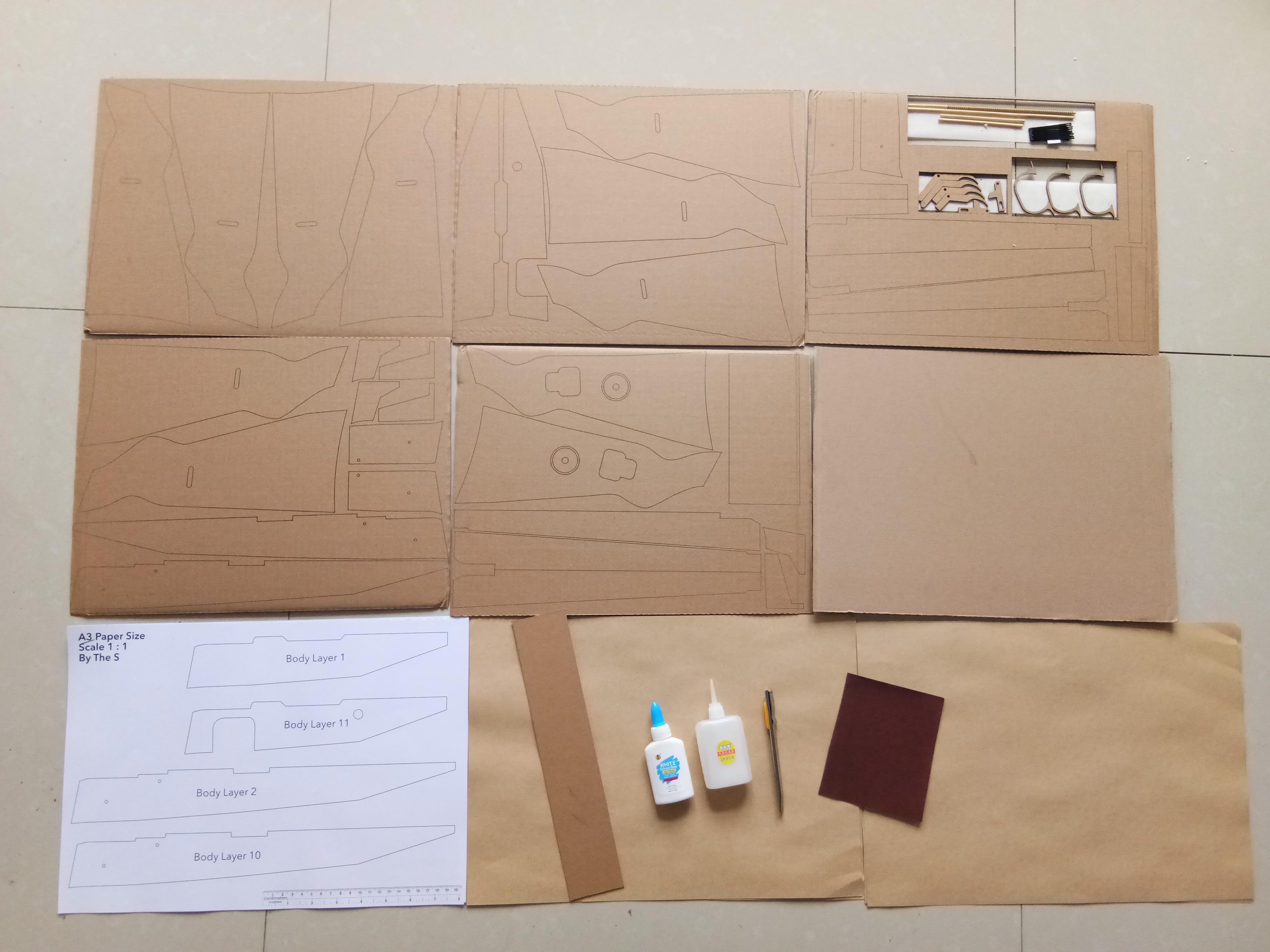 手工亲子制作自可发射纸板98k材料其他手工制作