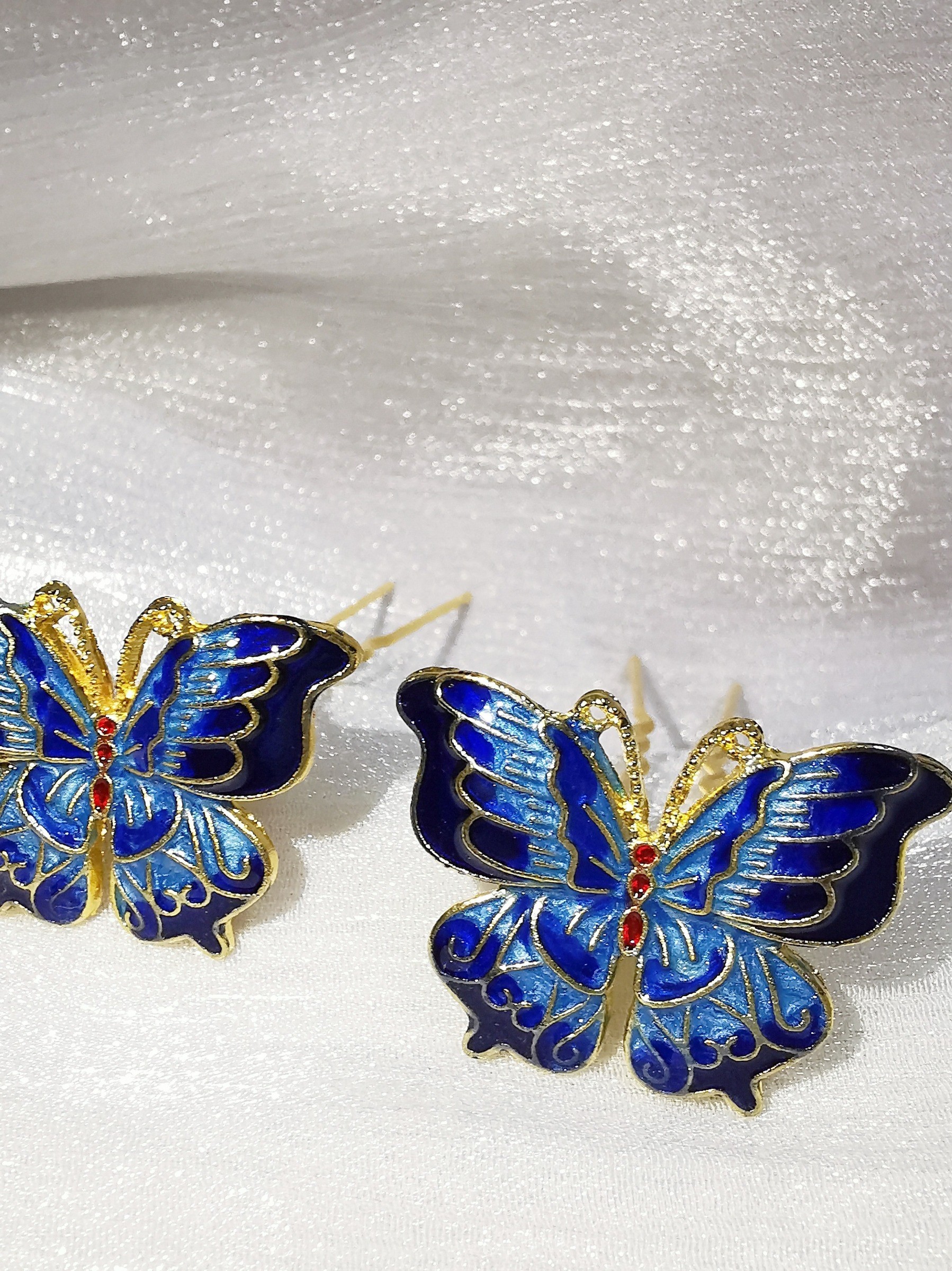 一只清仓原创手工明制汉服发簪烧蓝小钗点缀发饰