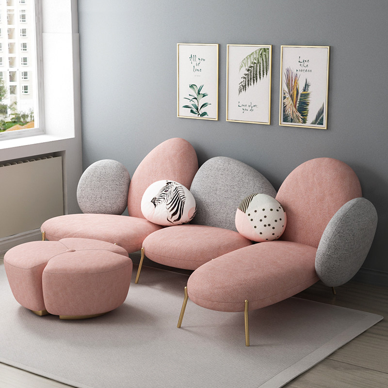 七旁设计师原创柔软客厅转角沙发北欧现代简约布艺沙发布艺沙发