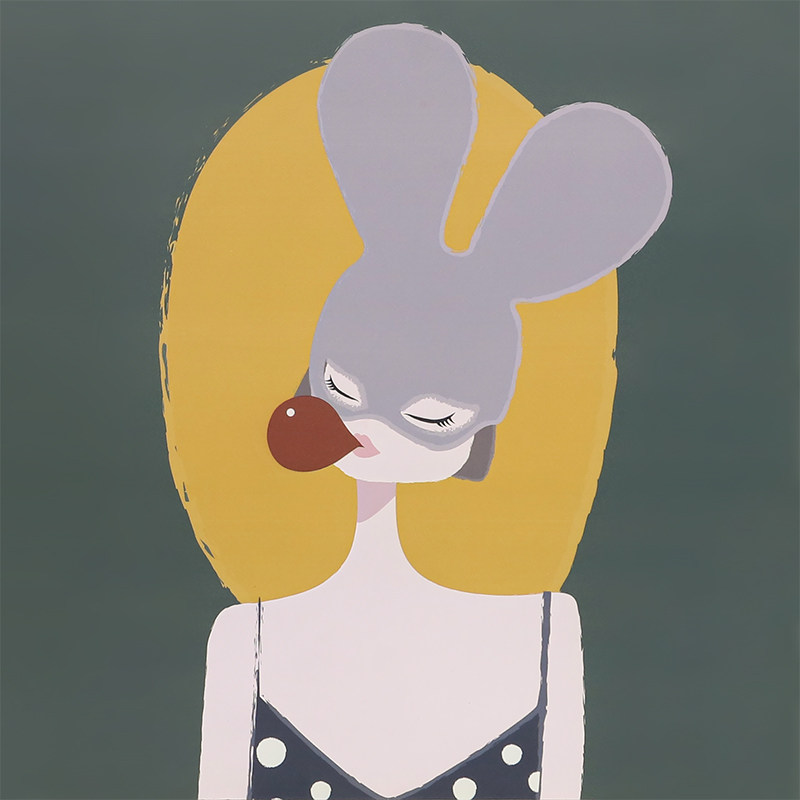 泡泡女孩木版画创意客厅玄关北欧欧风装饰画组合现代装饰画