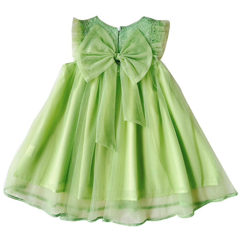 女童公主裙蝴蝶结儿童纱裙女宝蕾丝裙子 女童连衣裙夏装 2023新款