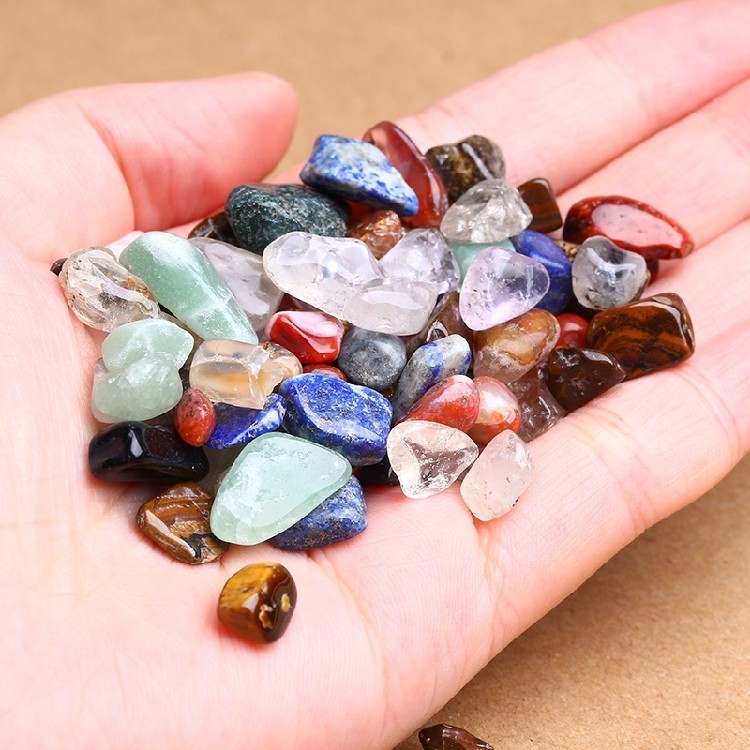 天然七彩水晶碎石净化消磁供佛消磁石鱼缸石佛教七宝供佛多肉