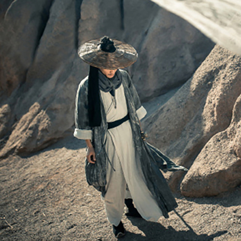 古装影视剧破旧侠客客服沙漠漠男剑客棉麻武侠民族服装