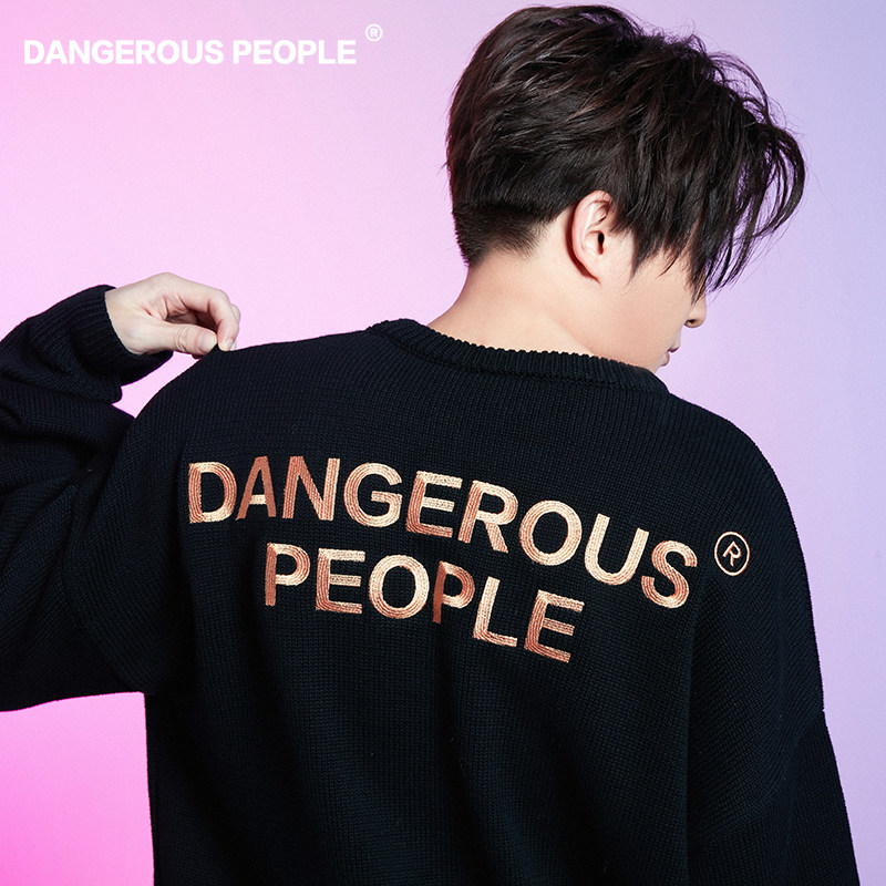 dangerouspeople 薛之谦dsp纸袋小熊标秋冬潮流毛衫套头圆领毛衣