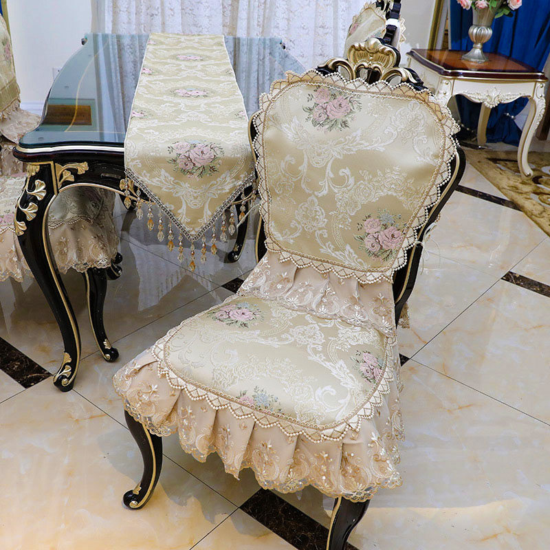 欧式餐桌布椅垫椅子套罩套装高档奢华布艺四季通用凳罩背巾可定做