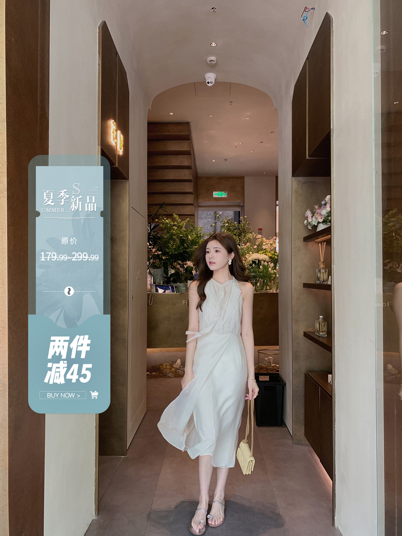 ASM ANNA◆朵拉香氛系列~挂脖露肩上衣女夏季 无袖连衣裙女高级感