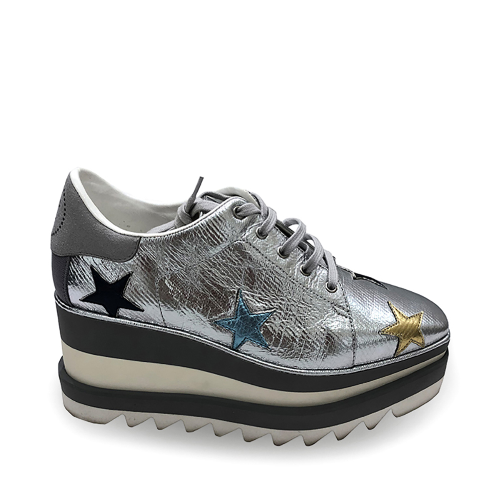 stellamccartney银色休闲百搭女士时尚五角星厚底运动鞋运动休闲鞋