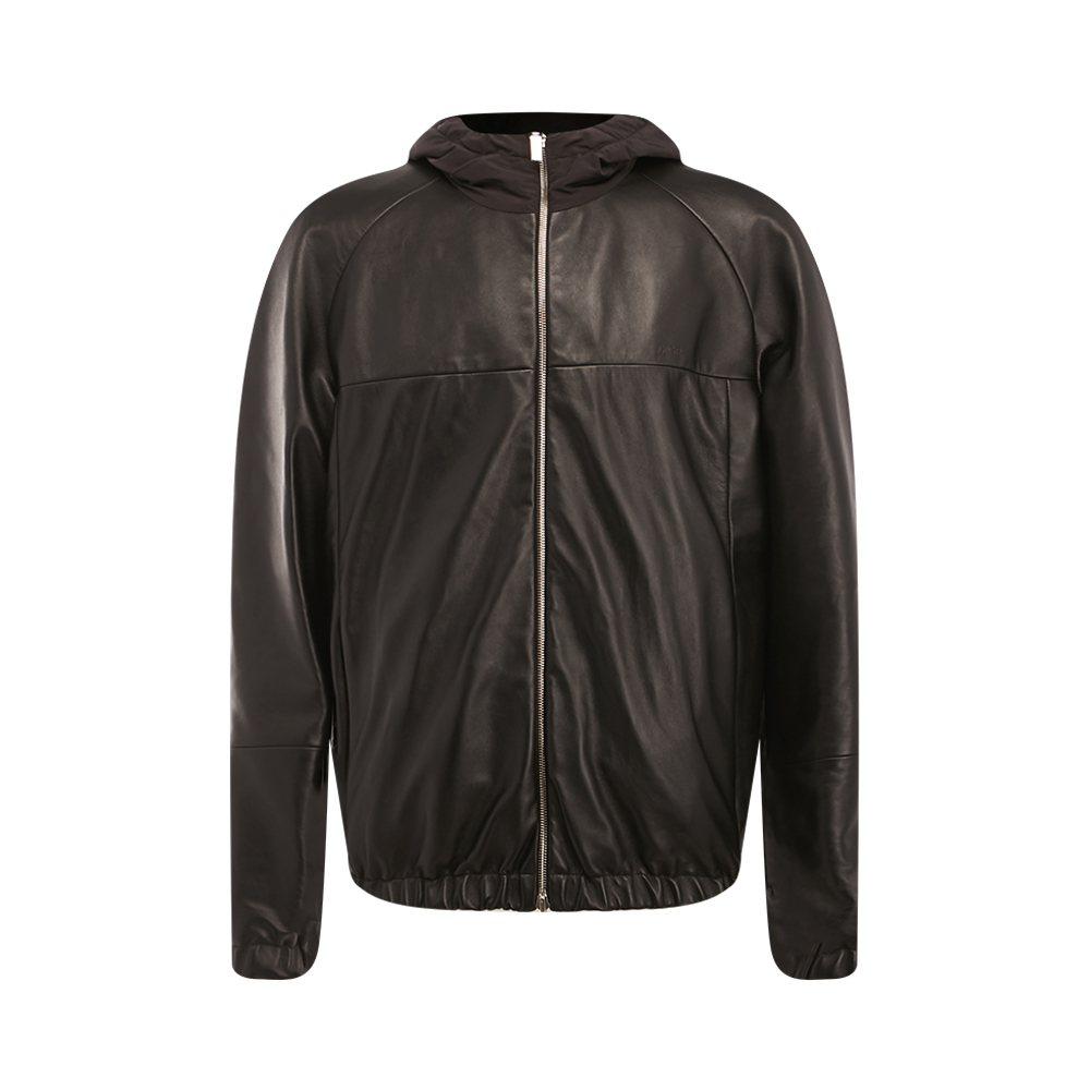 diorhomme2020春夏黑色休闲拼接接连男士拉链皮衣皮衣