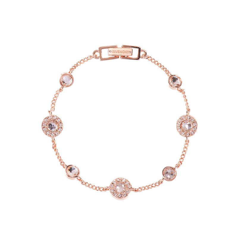 givenchy金色女士戴女士双面玫瑰水晶闪耀系列清新手链