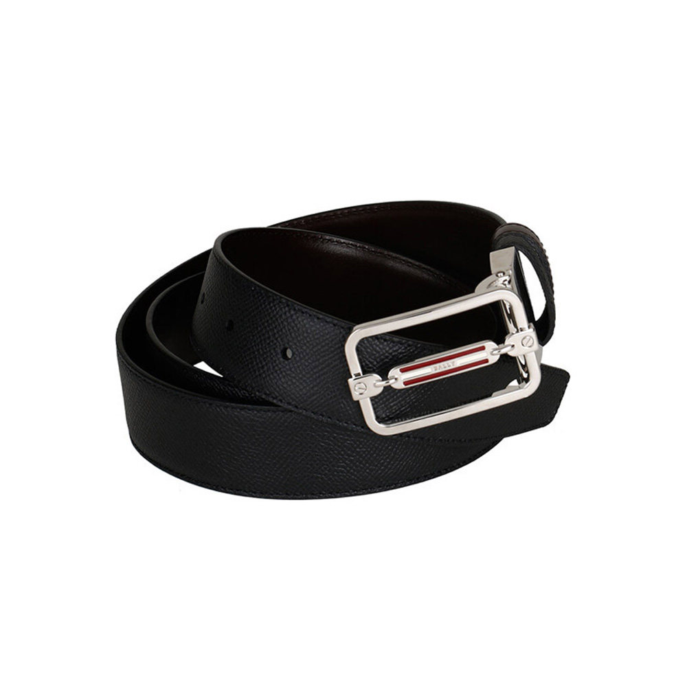 bally巴利男士皮质板扣双面皮带腰带steff腰带