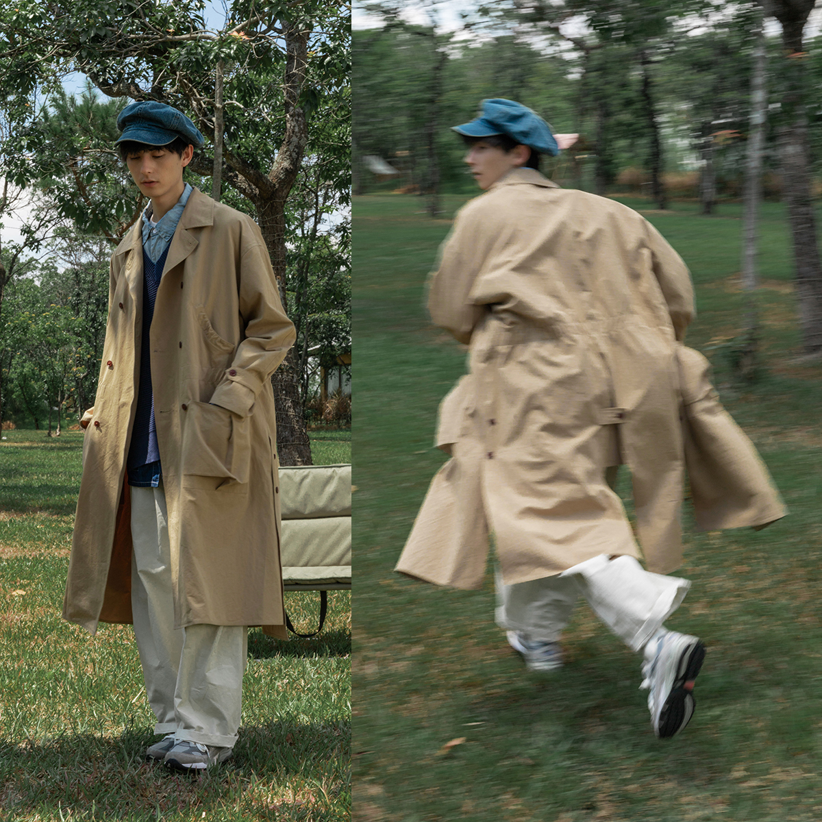 蒙马特Mentmate 衣柜请给它留个位置 日系长款收腰大衣风衣外套男