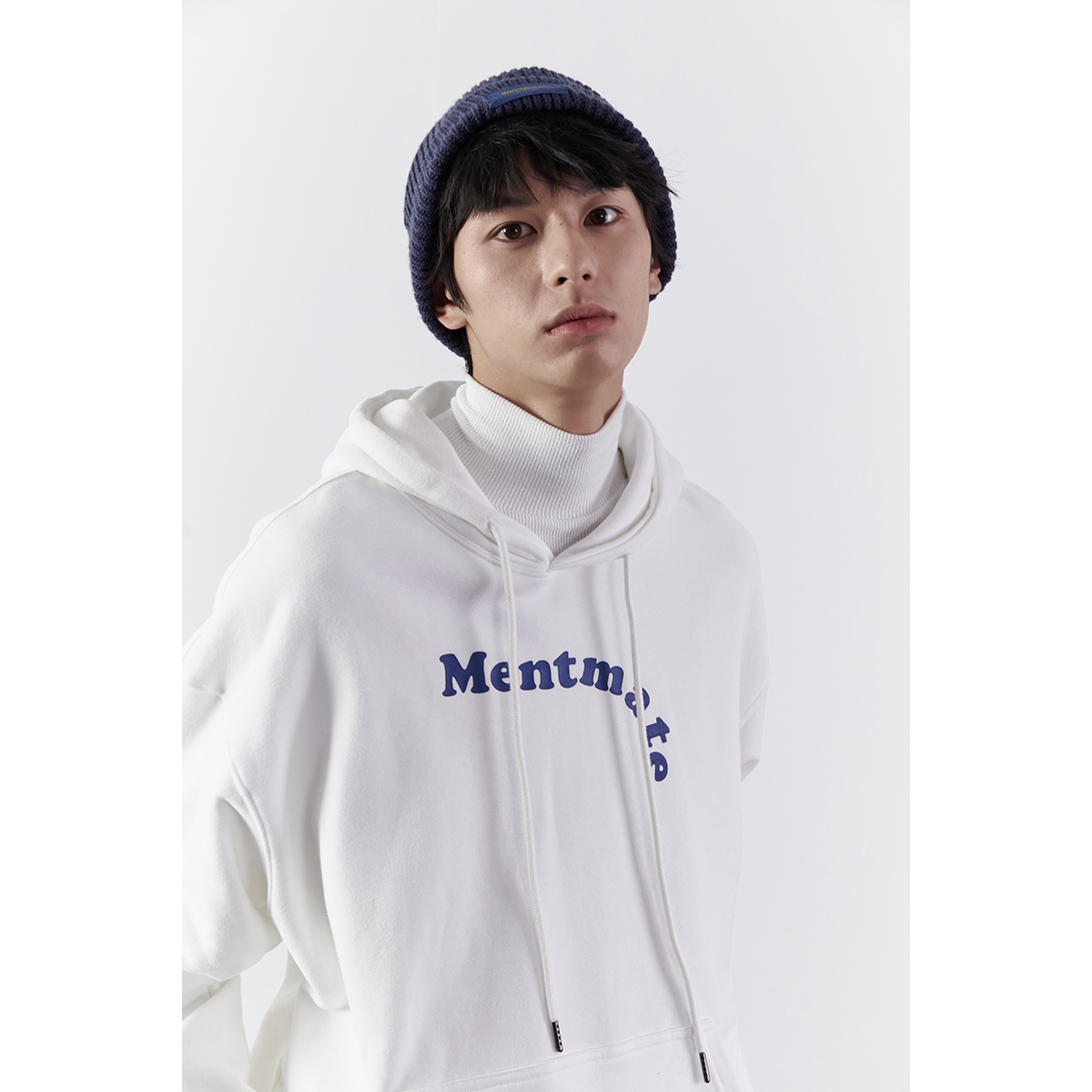 【潮woo专属】韩国小众极简风掉落logo卫衣 男女秋冬宽松百搭帽衫