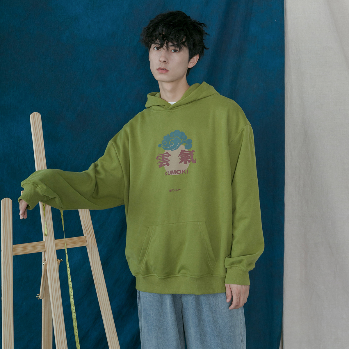 蒙马特先生 国潮复古云气套头卫衣 潮人男女情侣BF宽松个性帽衫秋