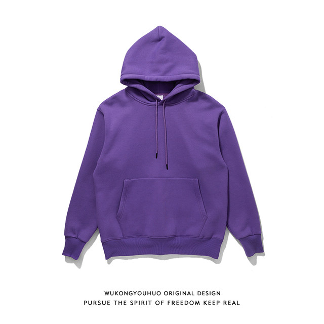 Wukong has stock ins spring new hedging pure color hooded sweater men's tide brand loose couple all-match blouse Wukong has stock ins spring new hedging pure color hooded sweater men's tide brand loose couple all-match blouse