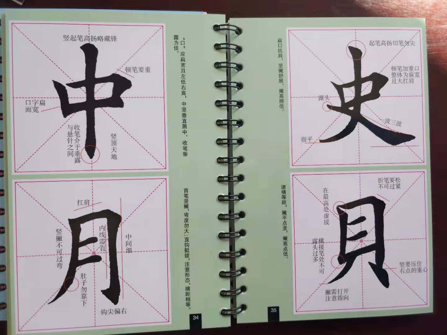 田楷笔画独体字结构卡册精选选字练字帖