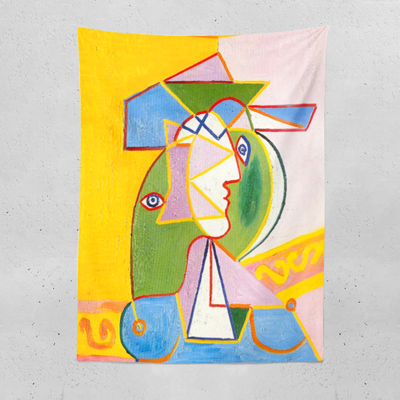 毕加索艺术挂布几何抽象名画挂毯墙布客厅卧室挂毯