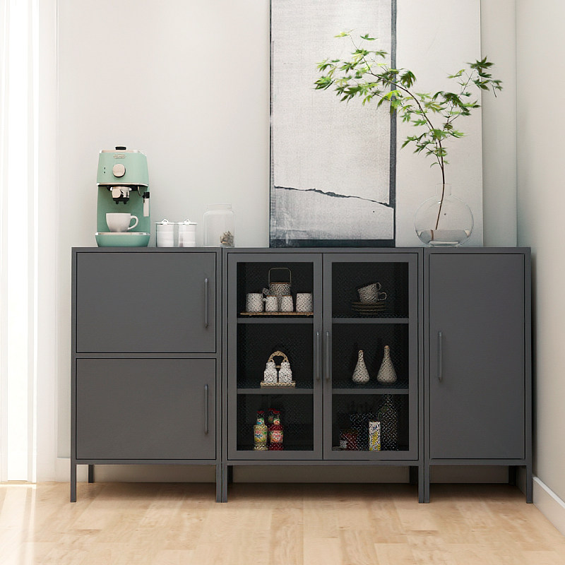 信工北欧铁艺餐边柜轻奢厨房收纳简约餐边柜