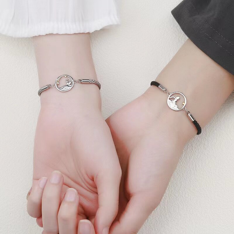 纯银男女手链情侣一对小众设计简约轻奢ins手链