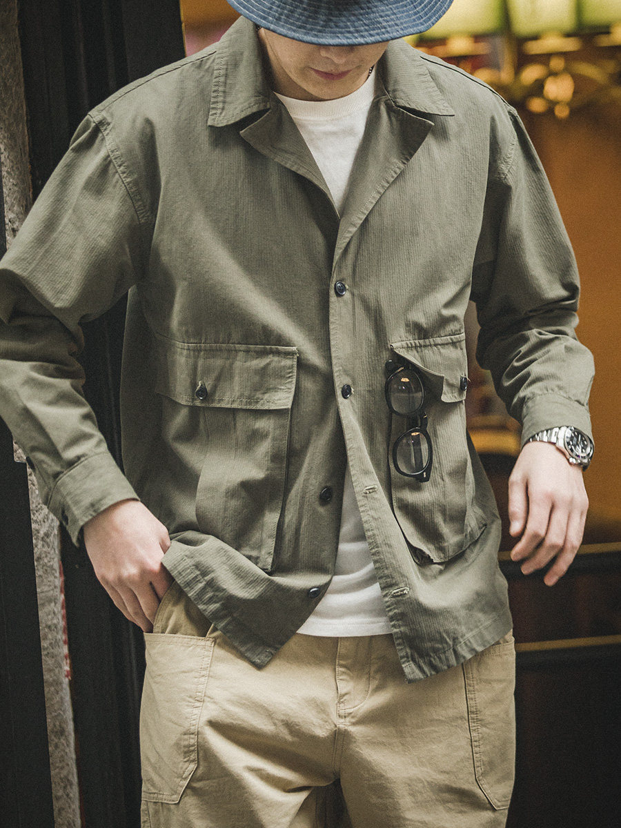 马登工装美式复古二战翻领m43夹克春秋vintage夹克