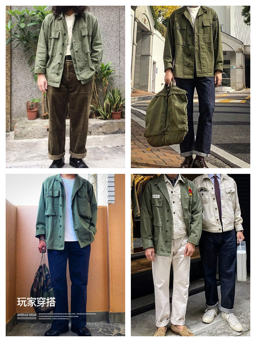 马登工装美式复古二战翻领m43夹克春秋vintage夹克