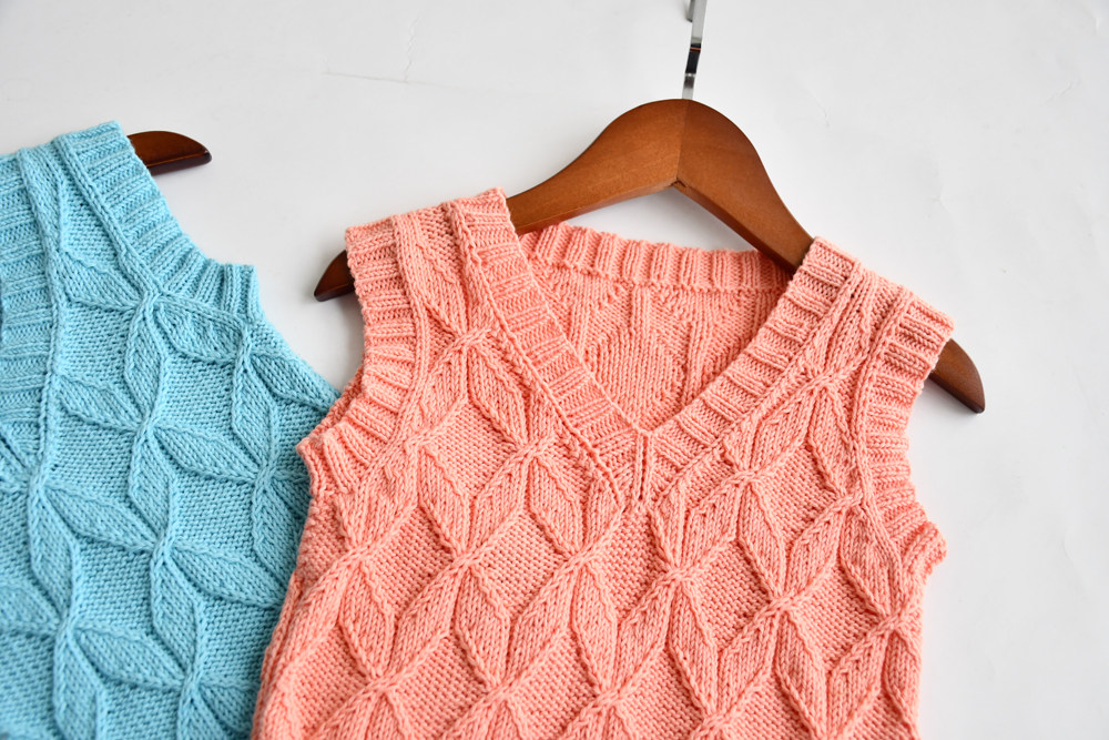 四叶草儿童鸡心心领背心手工棒针编织毛线材料diy编织材料包