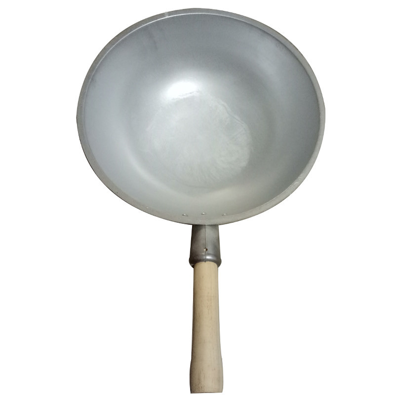 炒锅纯铝加厚炒勺炒瓢涂层平底锅尖底锅不生锈铸造炒锅