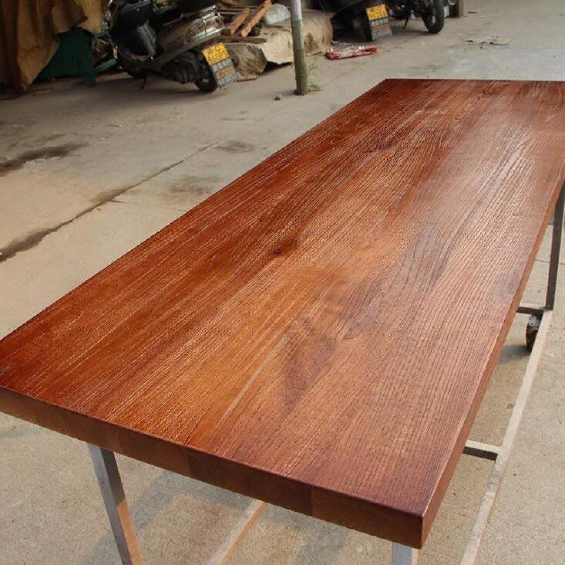 木板榆木定制实木整张长方形自然边松桌面面板搁板