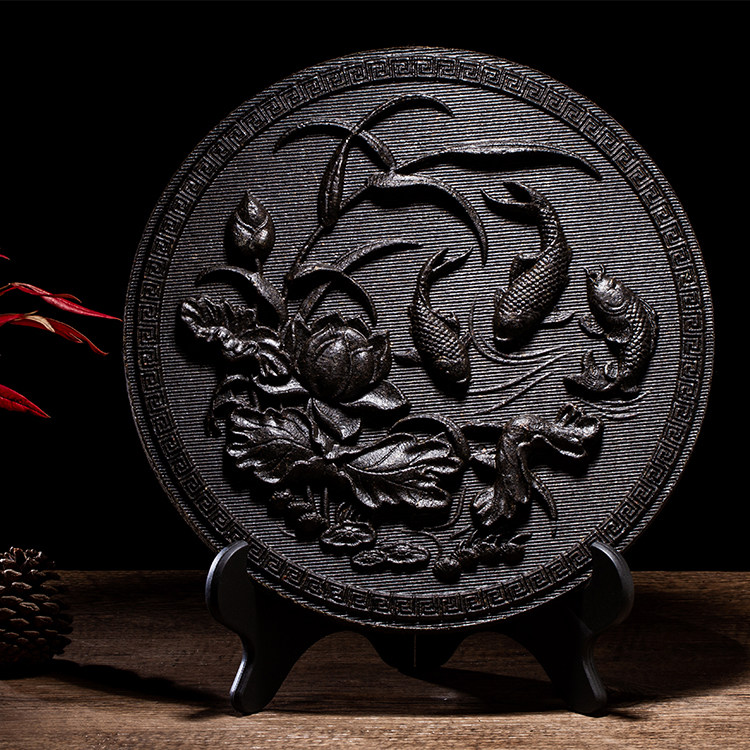 如鱼得水大红红袍茶饼摆件武夷山乌龙茶茶雕装饰珍藏大红袍