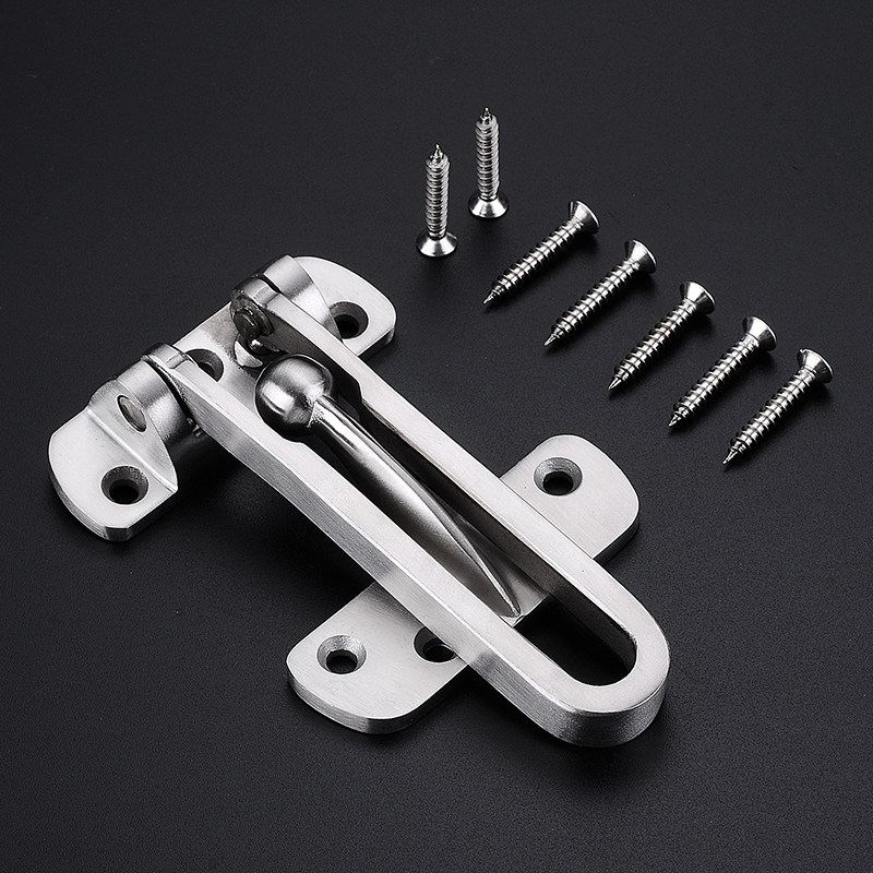 宾馆酒店门栓精铸304链防盗扣搭扣门锁扣安全门扣反明装保险扣式