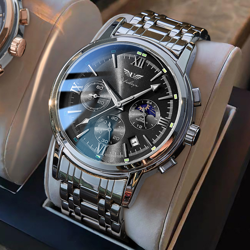 瑞士正品手表男全自动机械表2021新款防水学生精钢带潮流名牌男表