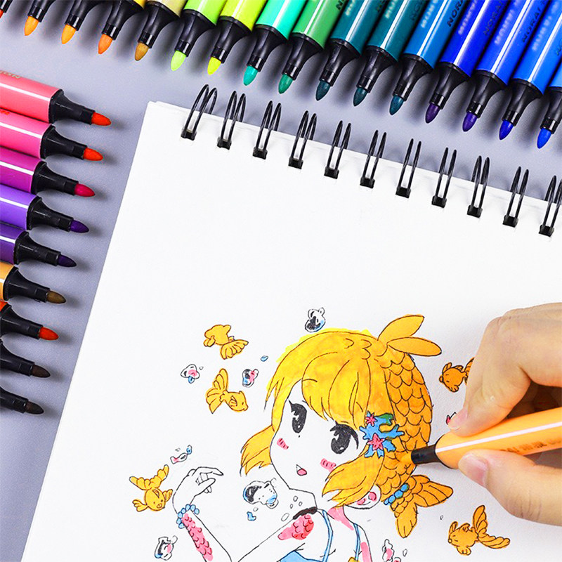 水彩笔黄色十支黑色蓝色红色三角大红配色散装水彩笔