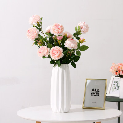 小清新陶瓷花瓶花插现代简约假花干花花器客厅餐桌家居装饰品摆件