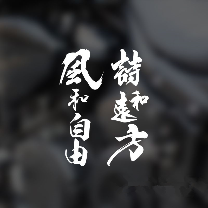 自由摩托车贴纸电瓶车机车拉花小龟小牛电摩车身汽车装饰贴