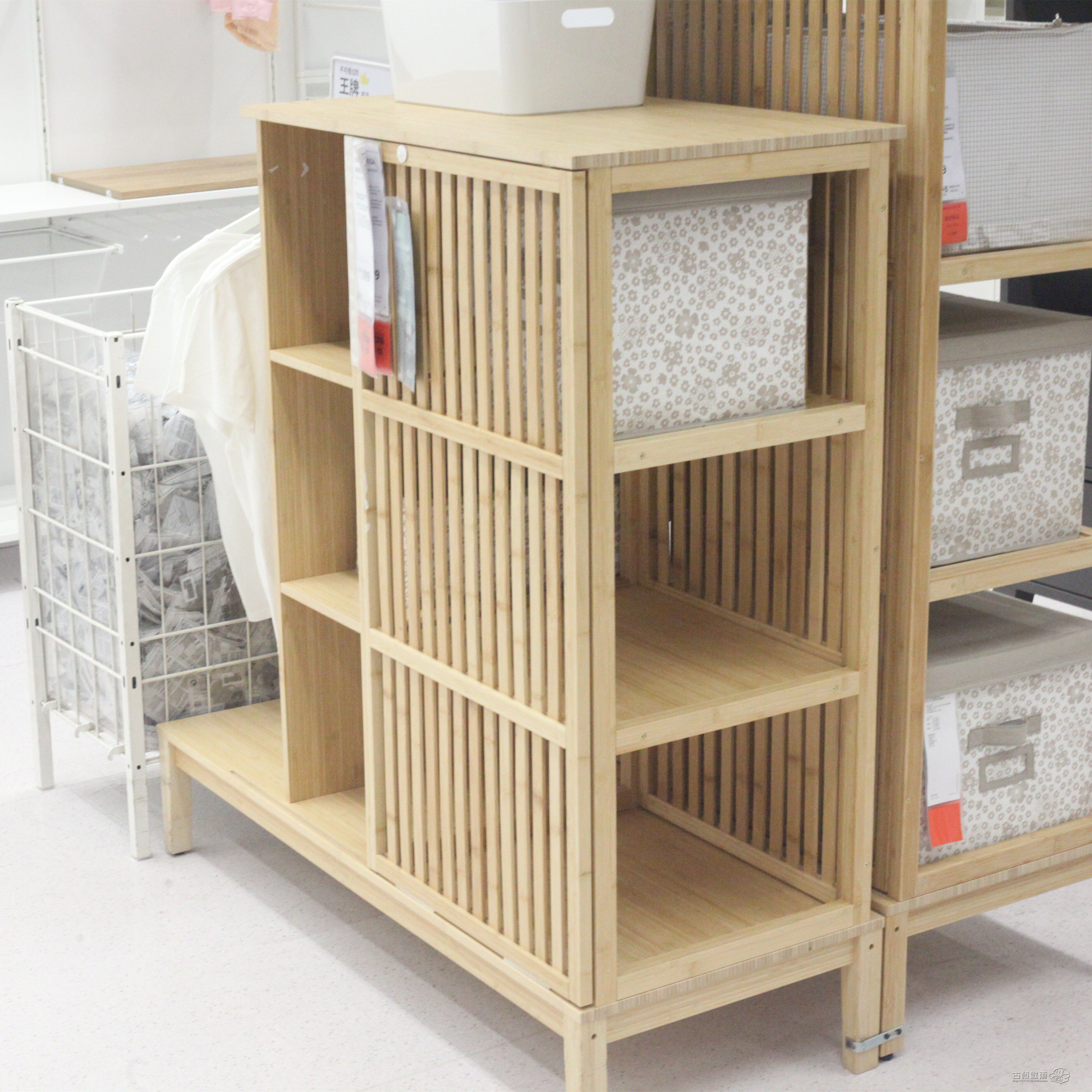 代购衣柜正品宜家诺德希萨简易竹子开放式衣架衣柜