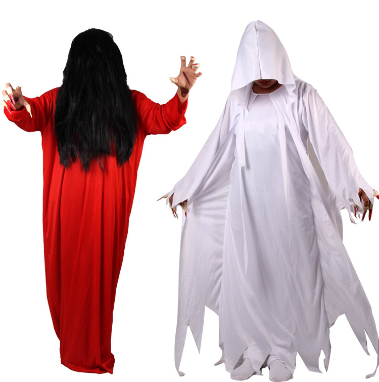 万圣节cos成人女鬼红衣恐怖子女吸血鬼衣笔舞会服饰