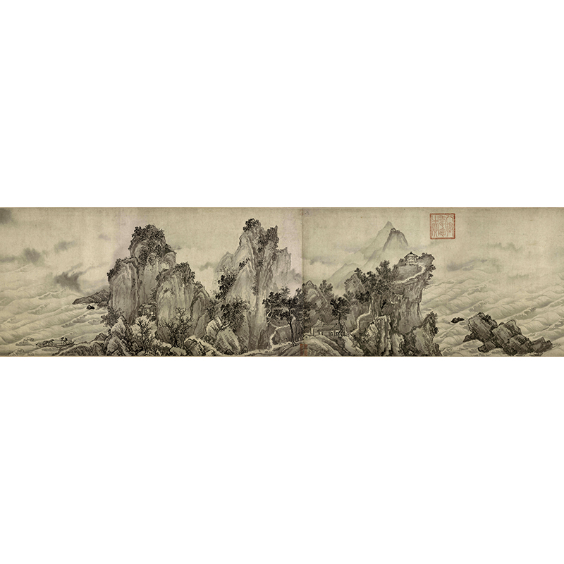 1:1真迹 高清复制 艺术微喷 宣纸国画 赵芾 长江万里图 45*1048cm