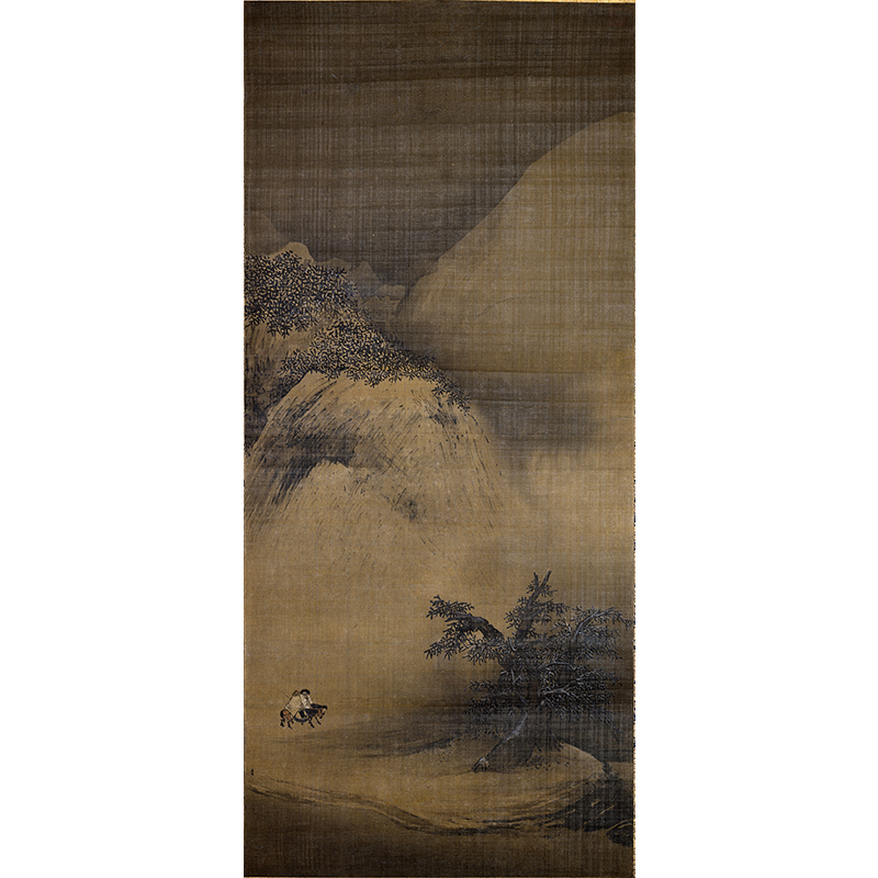 梁楷雪景山水画南宋院体画国画古代名画复制品客厅国画