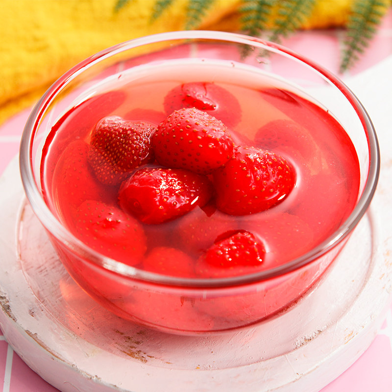 真心草莓罐头248g水果罐头新鲜食用营养美味即食水果罐头
