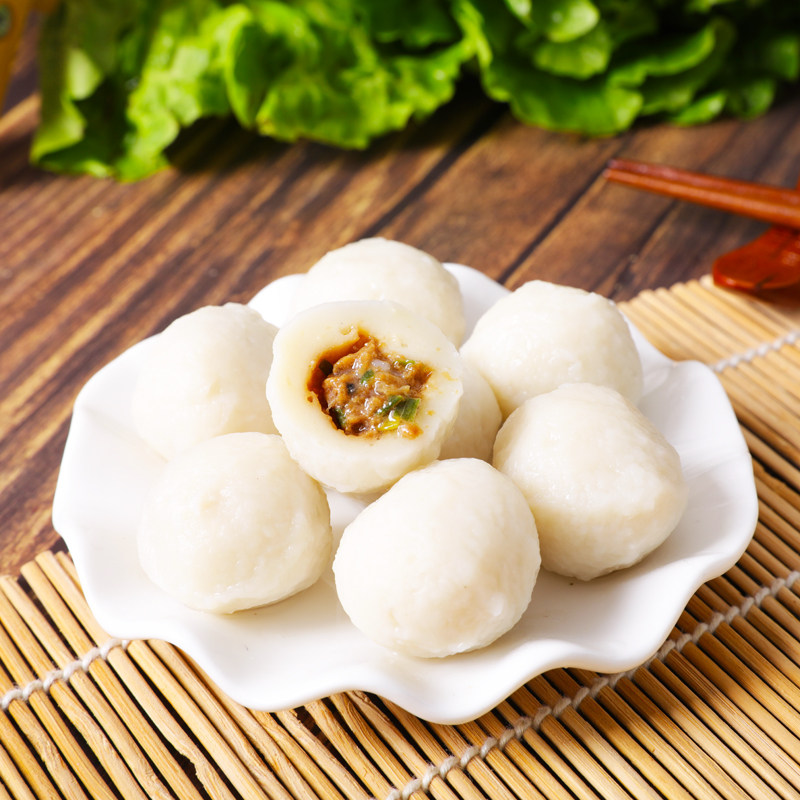 海霸霸王台式爆浆小鱼鱼丸100g火锅丸类