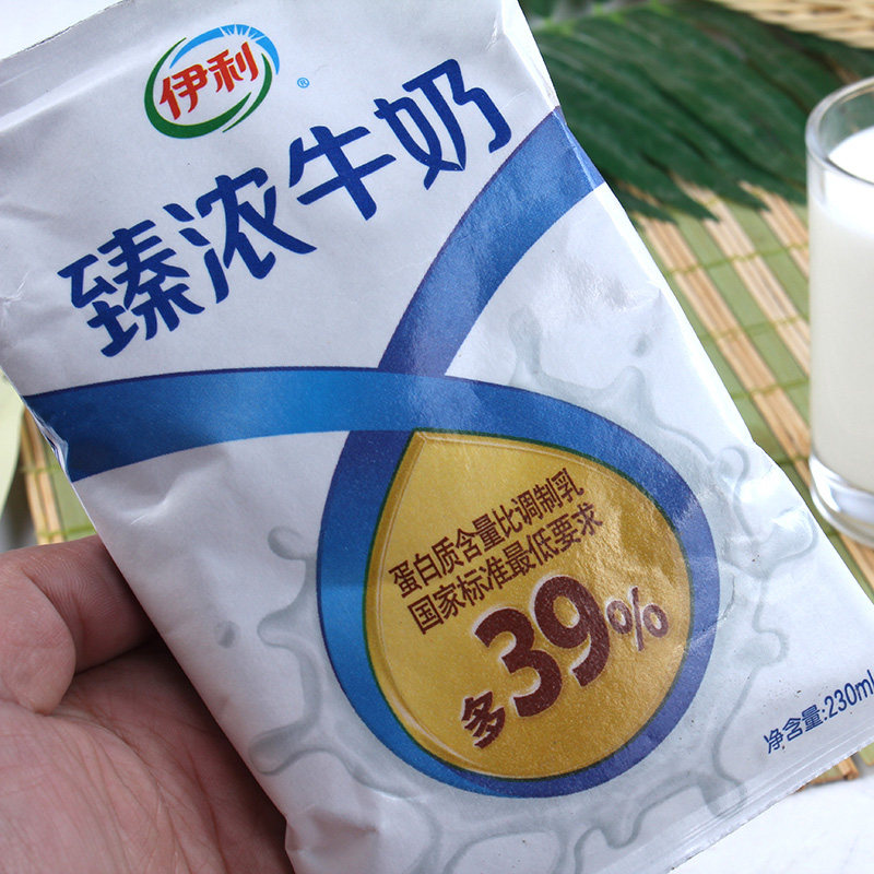 伊利利利乐枕臻浓牛奶230ml牛乳奶牛营养蛋白纯牛奶