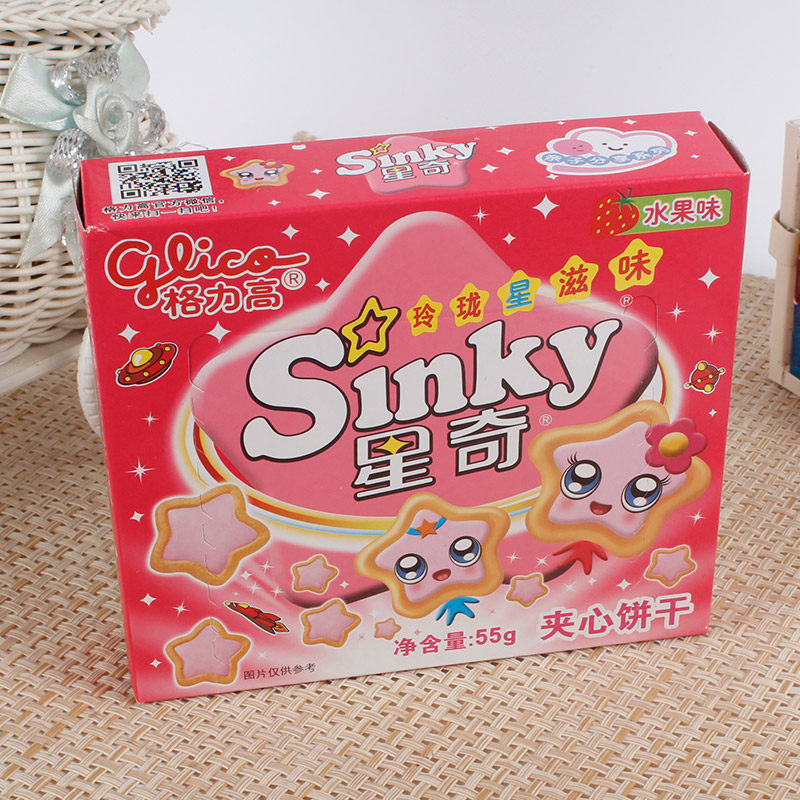 格力力高星奇夹心饼干水果果味55克夹心饼干
