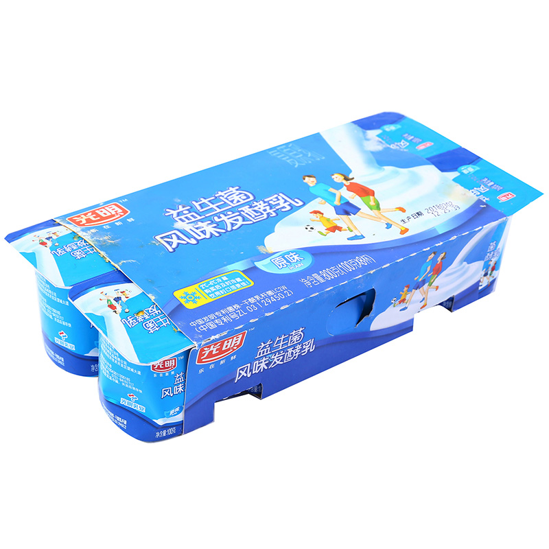 光明益生酸奶原味100g8杯低温奶