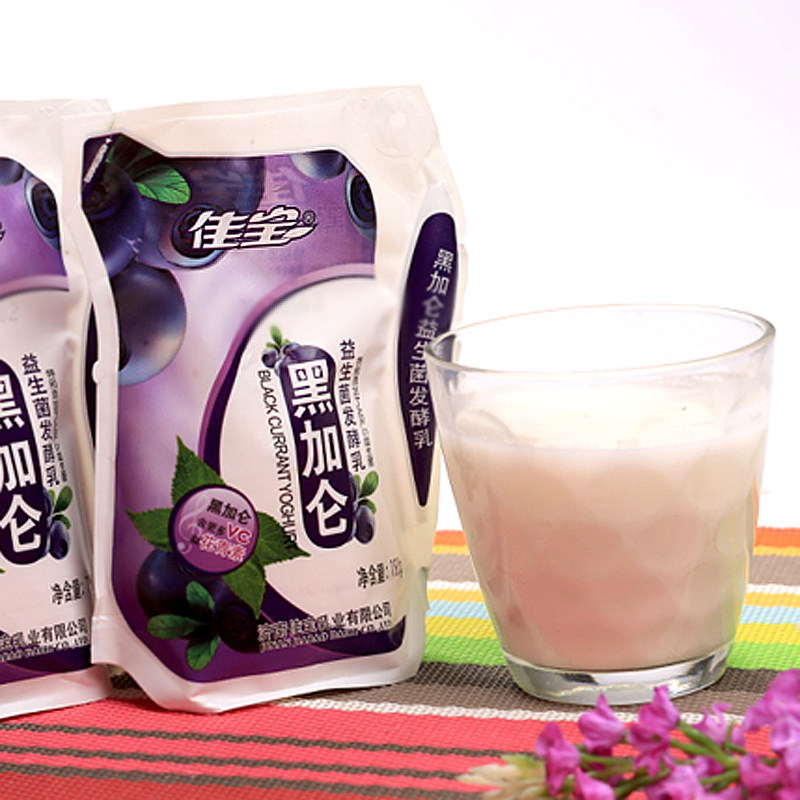 佳宝黑加仑益生菌酸牛奶180g/袋